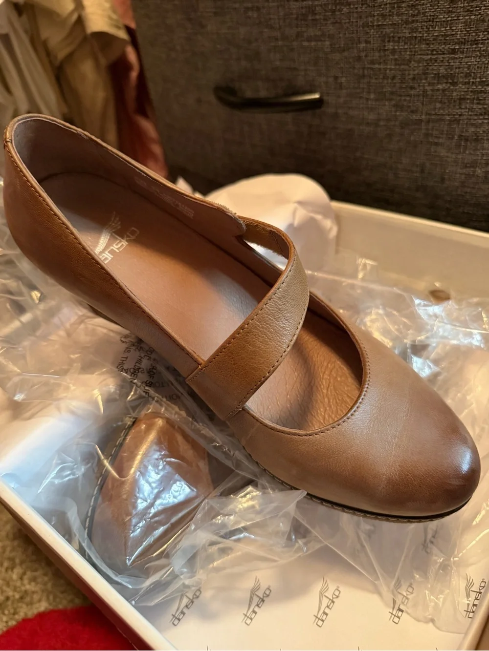 Dansko Tan Mary Jane Platform Pumps